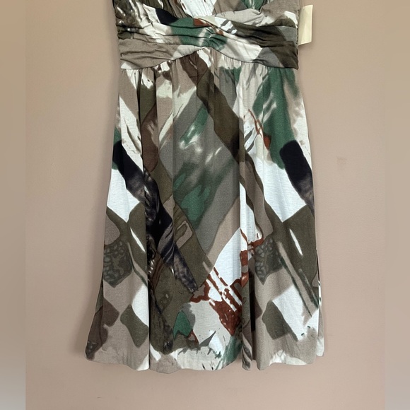 {Coldwater Creek} Printed Ruched Midi Dress in Watercolor Print - Size 10 - NWT - Picture 3 of 9